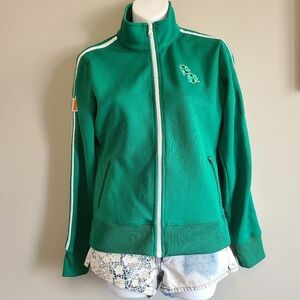 Retro Irish Green Track Jacket - Old English Font